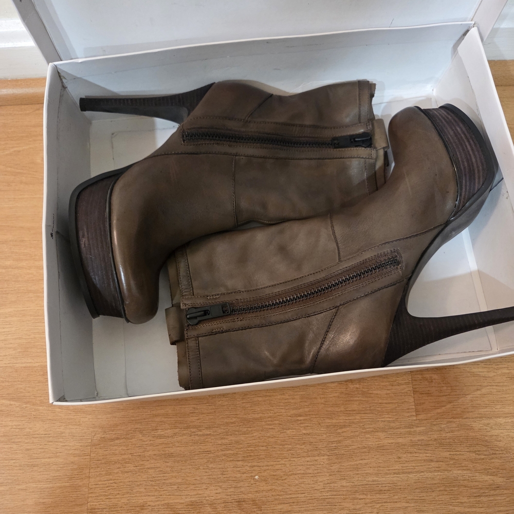 Calvin Klein Taupe Heeled Boots